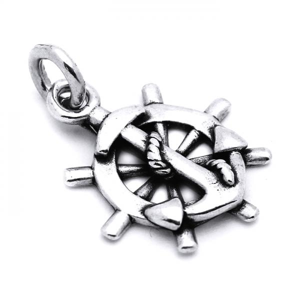 Pandantiv argint 925 rodiat timona cu ancora [1]